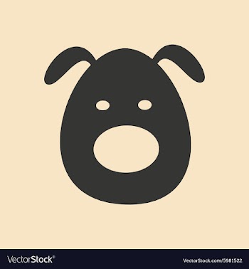 Flat in black and white mobile application dog vector image