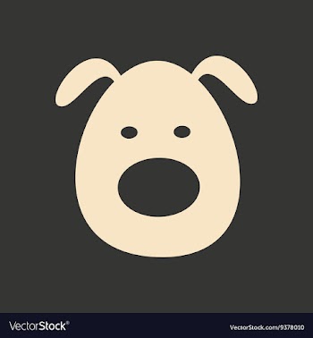 Flat in black and white mobile application dog vector image
