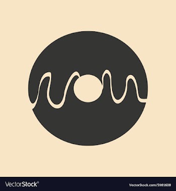 Flat in black and white mobile application donut vector image