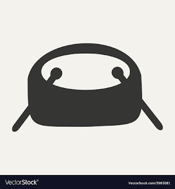 Flat in black and white mobile application drum vector image