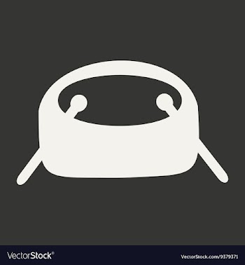 Flat in black and white mobile application drum vector image