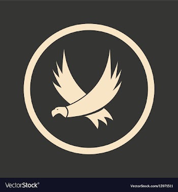 Flat in black and white mobile application eagle vector image