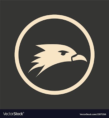 Flat in black and white mobile application eagle vector image