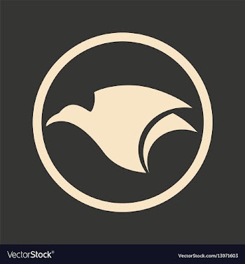 Flat in black and white mobile application eagle vector image