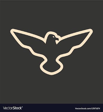 Flat in black and white mobile application eagle vector image