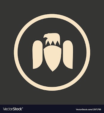 Flat in black and white mobile application eagle vector image
