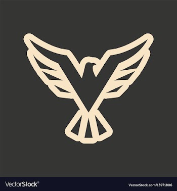 Flat in black and white mobile application eagle vector image