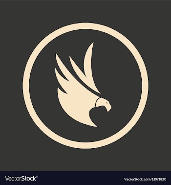 Flat in black and white mobile application eagle vector image