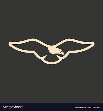Flat in black and white mobile application eagle vector image