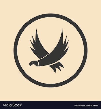 Flat in black and white mobile application eagle vector image