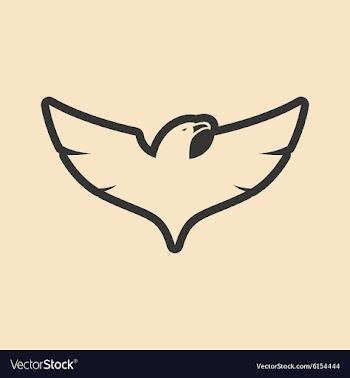 Flat in black and white mobile application eagle vector image