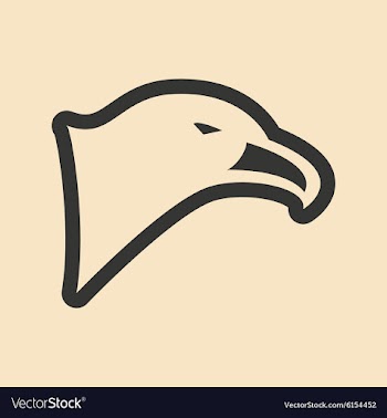 Flat in black and white mobile application eagle vector image