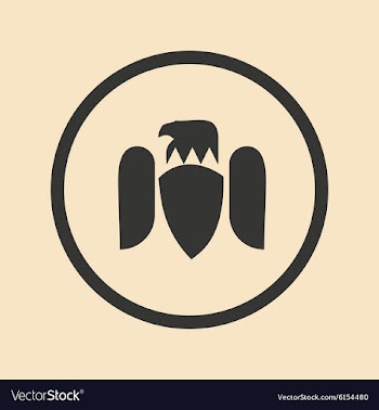 Flat in black and white mobile application eagle vector image
