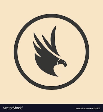 Flat in black and white mobile application eagle vector image