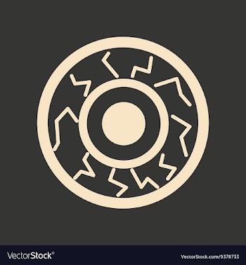 Flat in black and white mobile application eye vector image