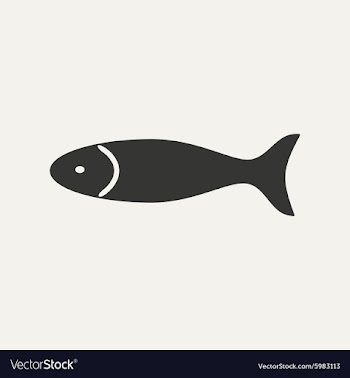 Flat in black and white mobile application fish vector image