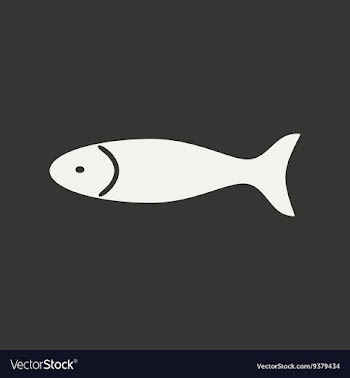 Flat in black and white mobile application fish vector image