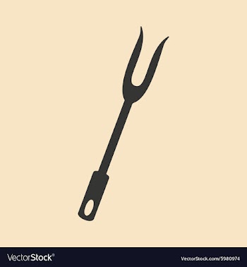 Flat in black and white mobile application fork vector image