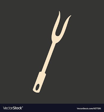 Flat in black and white mobile application fork vector image