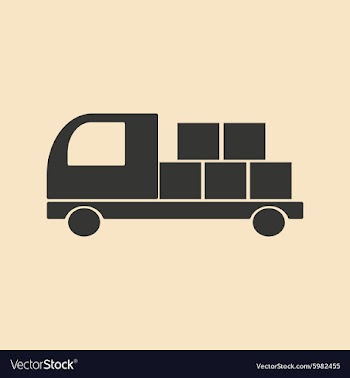 Flat in black and white mobile application Freight vector image
