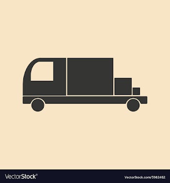 Flat in black and white mobile application freight vector image