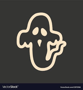 Flat in black and white mobile application ghost vector image