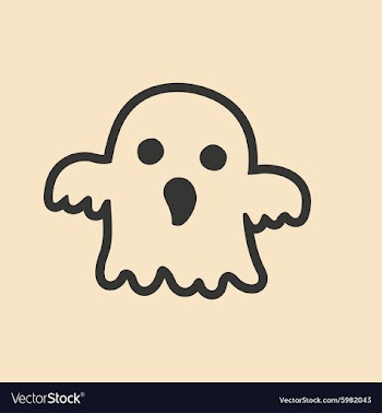 Flat in black and white mobile application ghost vector image