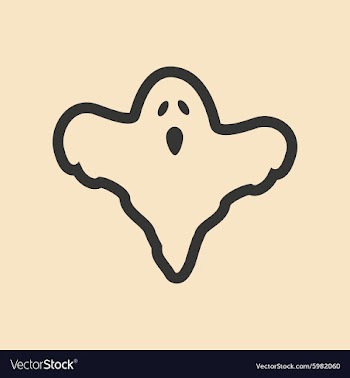 Flat in black and white mobile application ghost vector image
