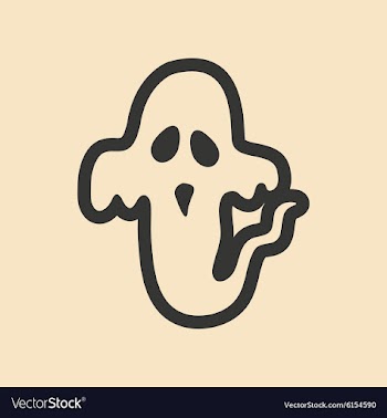 Flat in black and white mobile application ghost vector image