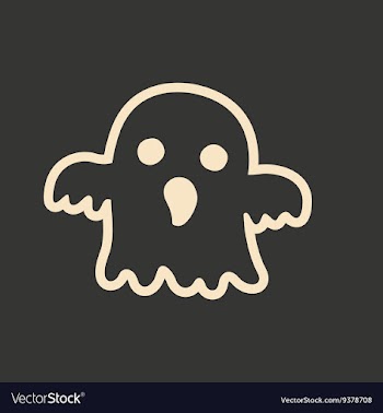 Flat in black and white mobile application ghost vector image