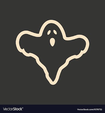 Flat in black and white mobile application ghost vector image