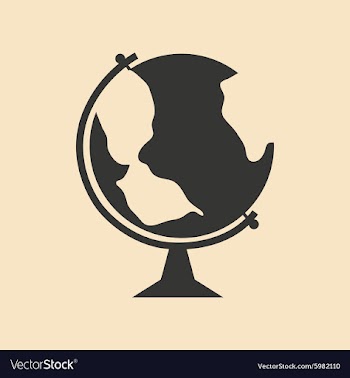 Flat in black and white mobile application globe vector image