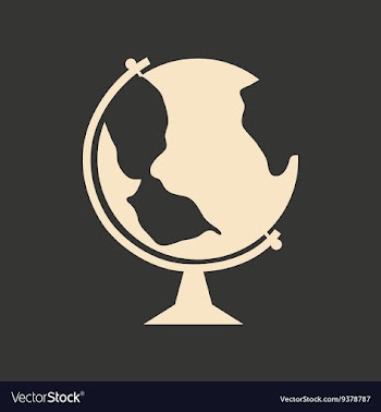 Flat in black and white mobile application globe vector image