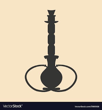 Flat in black and white mobile application hookah vector image