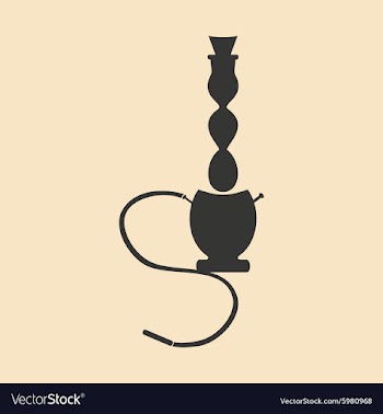 Flat in black and white mobile application hookah vector image