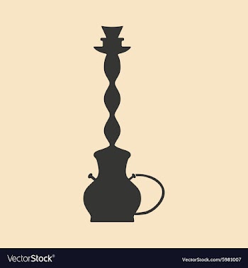 Flat in black and white mobile application hookah vector image