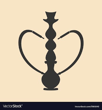 Flat in black and white mobile application hookah vector image
