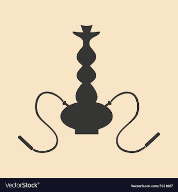 Flat in black and white mobile application hookah vector image