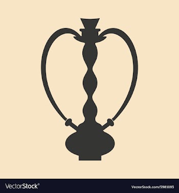 Flat in black and white mobile application hookah vector image
