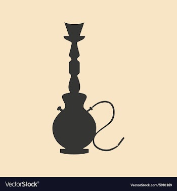 Flat in black and white mobile application hookah vector image