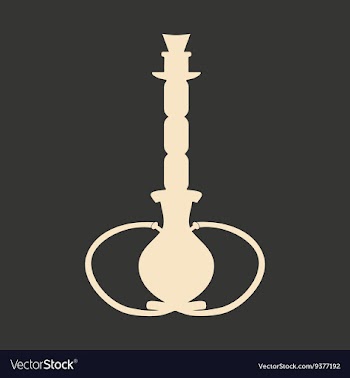 Flat in black and white mobile application hookah vector image
