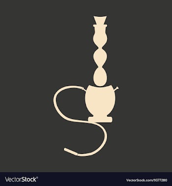 Flat in black and white mobile application hookah vector image