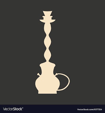 Flat in black and white mobile application hookah vector image