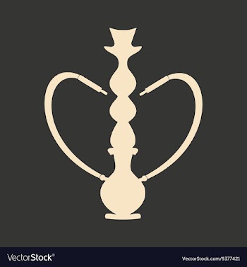 Flat in black and white mobile application hookah vector image