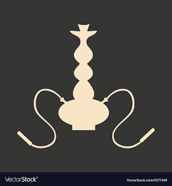 Flat in black and white mobile application hookah vector image
