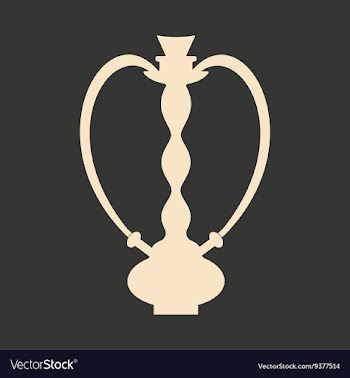 Flat in black and white mobile application hookah vector image