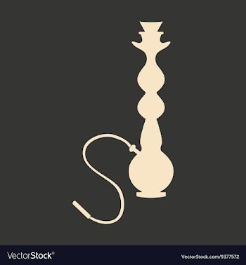 Flat in black and white mobile application hookah vector image