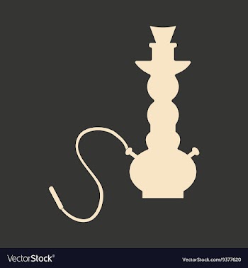 Flat in black and white mobile application hookah vector image