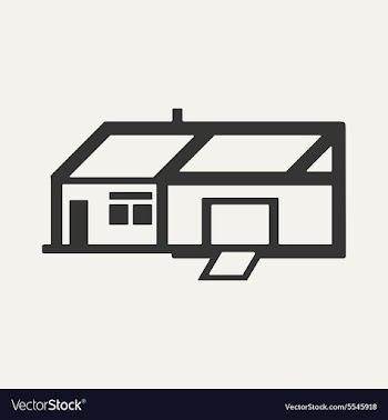 Flat in black and white mobile application house vector image