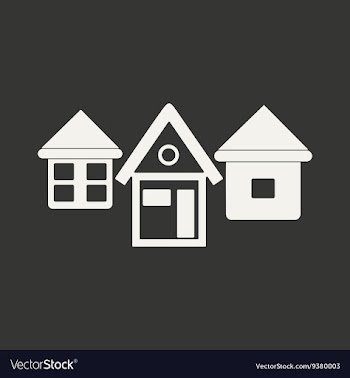 Flat in black and white mobile application house vector image